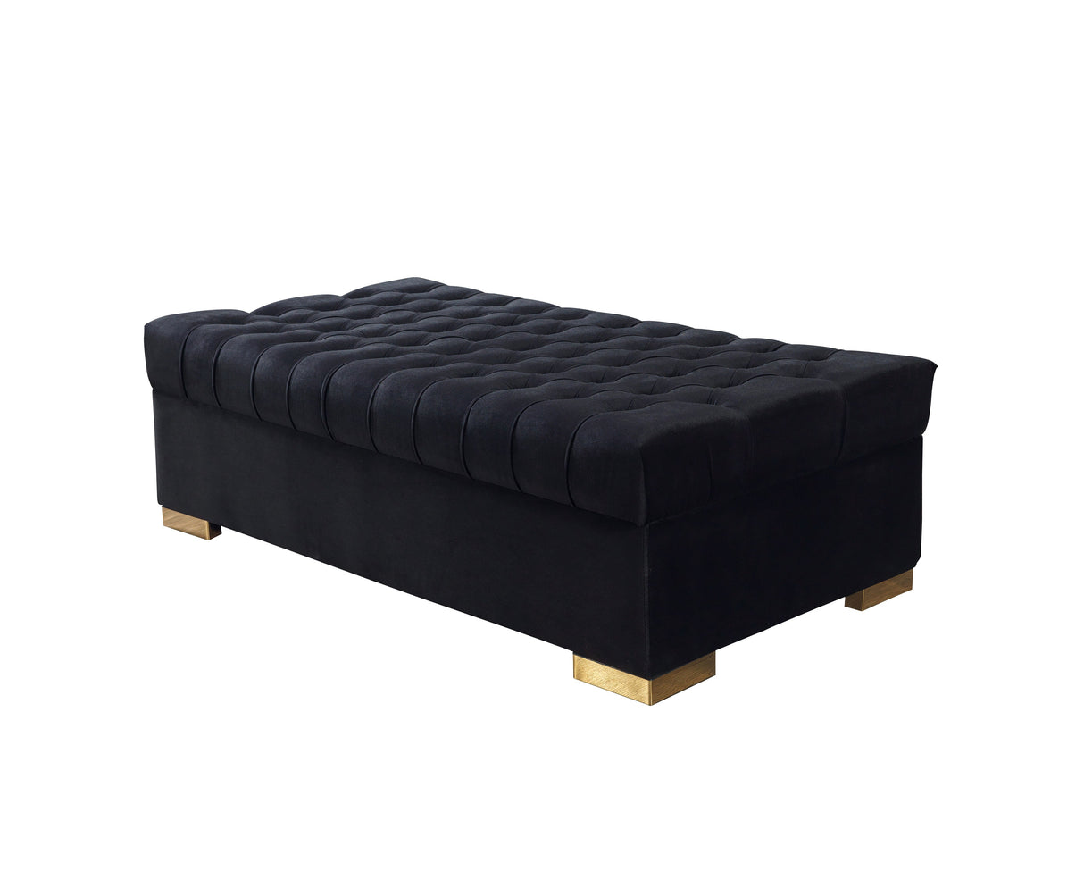 Lauren Black Velvet Double Chaise Sectional from Nova Furniture - Luna Furniture