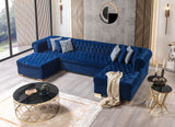 Lauren Blue Velvet Double Chaise Sectional from Nova Furniture - Luna Furniture