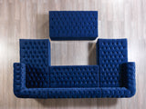 Lauren Blue Velvet Double Chaise Sectional from Nova Furniture - Luna Furniture