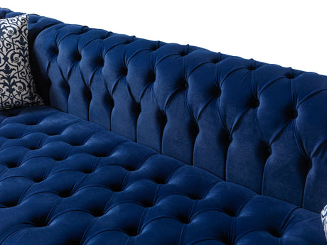 Lauren Blue Velvet Double Chaise Sectional from Nova Furniture - Luna Furniture