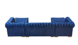 Lauren Blue Velvet Double Chaise Sectional from Nova Furniture - Luna Furniture