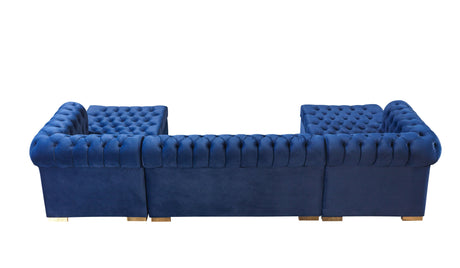 Lauren Blue Velvet Double Chaise Sectional from Nova Furniture - Luna Furniture