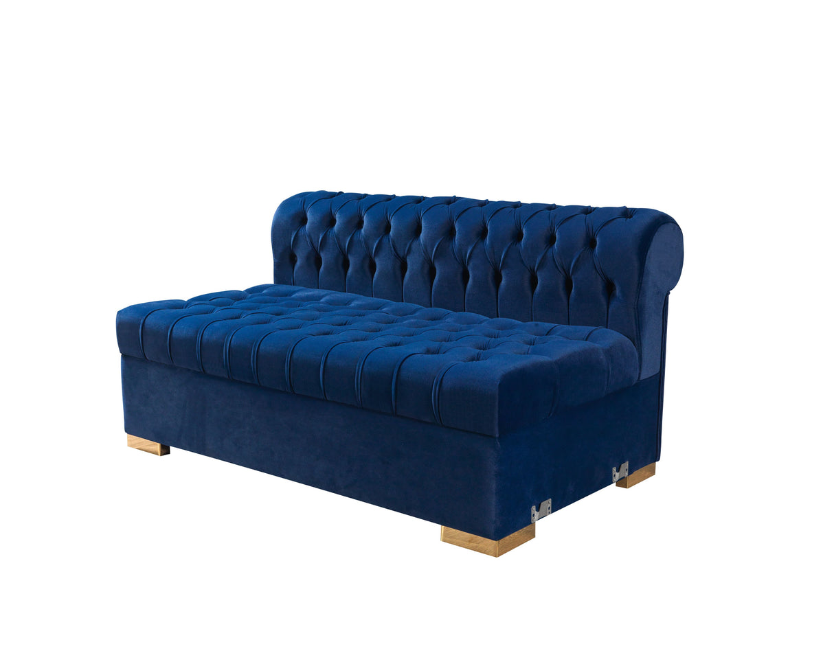 Lauren Blue Velvet Double Chaise Sectional from Nova Furniture - Luna Furniture