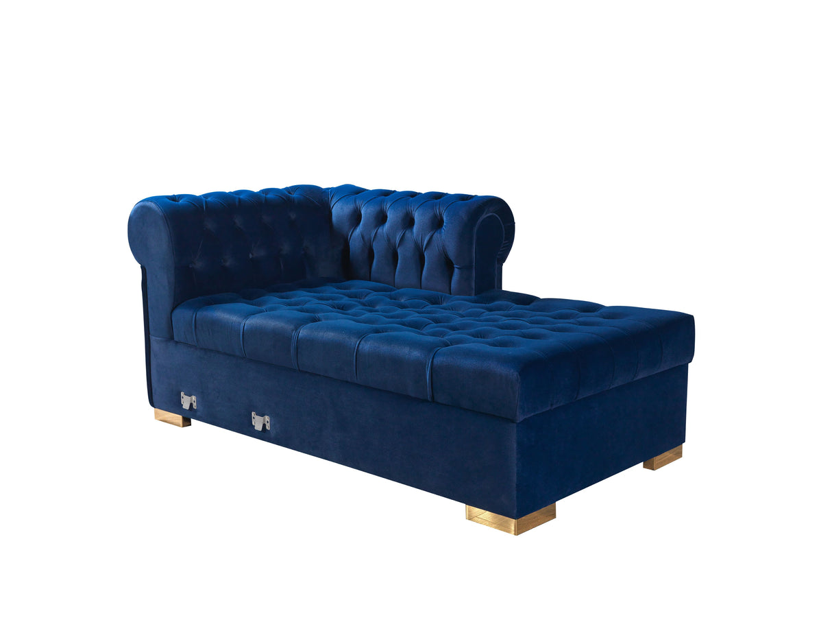 Lauren Blue Velvet Double Chaise Sectional from Nova Furniture - Luna Furniture
