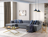 Lauren Gray Velvet Double Chaise Sectional from Nova Furniture - Luna Furniture