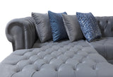 Lauren Gray Velvet Double Chaise Sectional from Nova Furniture - Luna Furniture