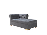 Lauren Gray Velvet Double Chaise Sectional from Nova Furniture - Luna Furniture