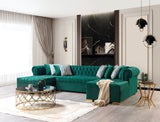 Lauren Green Velvet Double Chaise Sectional from Nova Furniture - Luna Furniture