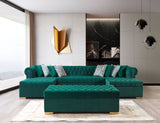 Lauren Green Velvet Double Chaise Sectional from Nova Furniture - Luna Furniture