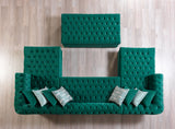 Lauren Green Velvet Double Chaise Sectional from Nova Furniture - Luna Furniture