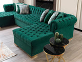Lauren Green Velvet Double Chaise Sectional from Nova Furniture - Luna Furniture