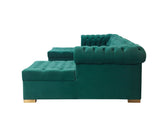 Lauren Green Velvet Double Chaise Sectional from Nova Furniture - Luna Furniture