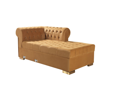 Lauren Mustard Velvet Double Chaise Sectional from Nova Furniture - Luna Furniture