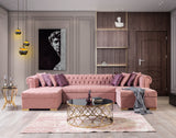 Lauren Pink Velvet Double Chaise Sectional from Nova Furniture - Luna Furniture