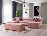 Lauren Pink Velvet Double Chaise Sectional from Nova Furniture - Luna Furniture