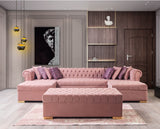 Lauren Pink Velvet Double Chaise Sectional from Nova Furniture - Luna Furniture