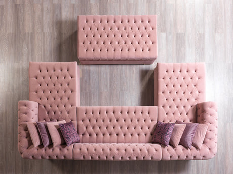 Lauren Pink Velvet Double Chaise Sectional from Nova Furniture - Luna Furniture