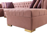 Lauren Pink Velvet Double Chaise Sectional from Nova Furniture - Luna Furniture