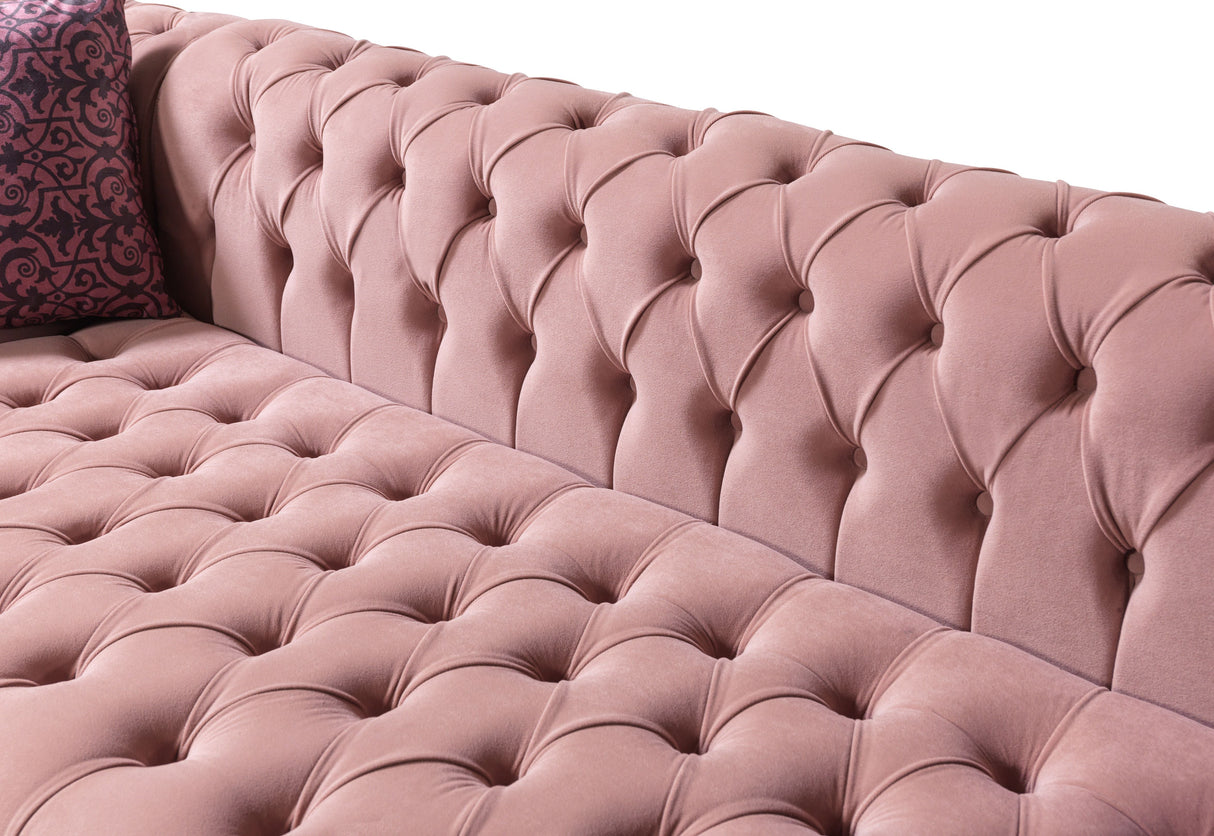 Lauren Pink Velvet Double Chaise Sectional from Nova Furniture - Luna Furniture