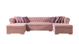 Lauren Pink Velvet Double Chaise Sectional from Nova Furniture - Luna Furniture