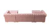 Lauren Pink Velvet Double Chaise Sectional from Nova Furniture - Luna Furniture