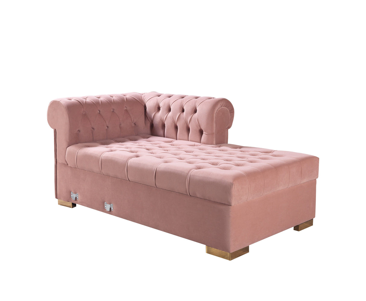 Lauren Pink Velvet Double Chaise Sectional from Nova Furniture - Luna Furniture