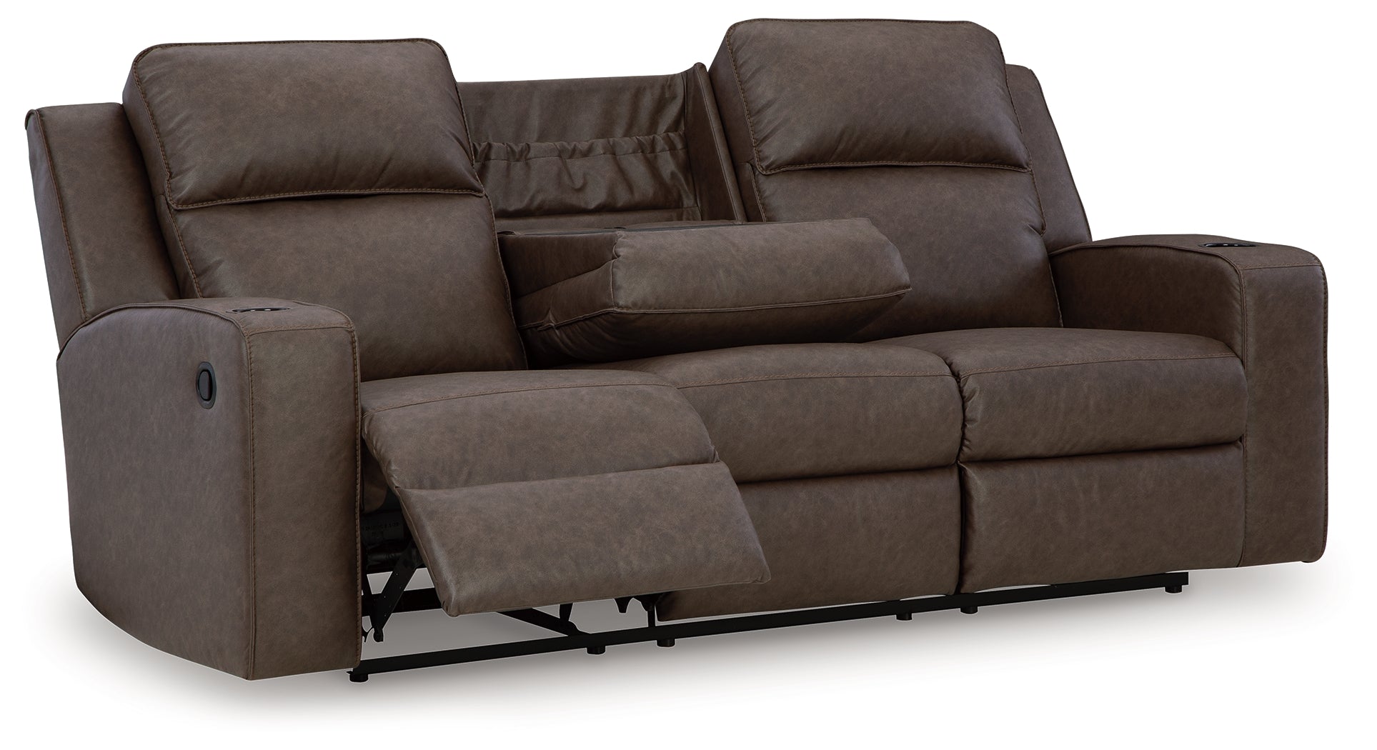 Lavenhorne Granite Reclining Sofa with Drop Down Table - Luna