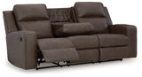 Lavenhorne Granite Reclining Sofa with Drop Down Table from Ashley - Luna Furniture