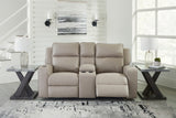 Lavenhorne Pebble Reclining Loveseat with Console from Ashley - Luna Furniture