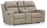 Lavenhorne Pebble Reclining Loveseat with Console from Ashley - Luna Furniture