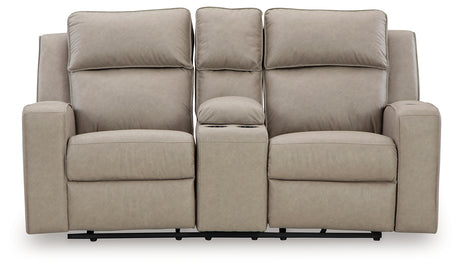 Lavenhorne Pebble Reclining Loveseat with Console from Ashley - Luna Furniture