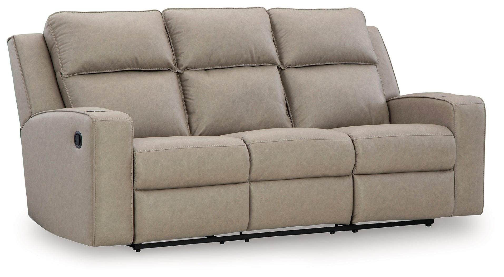 Lavenhorne Pebble Reclining Sofa with Drop Down Table - Luna Furniture