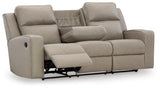 Lavenhorne Pebble Reclining Sofa with Drop Down Table from Ashley - Luna Furniture