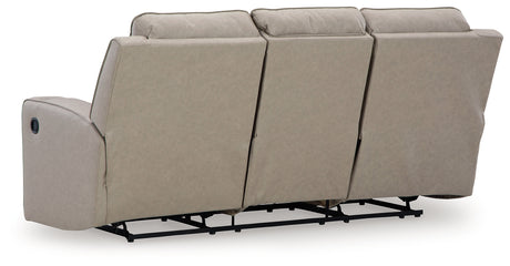 Lavenhorne Pebble Reclining Sofa with Drop Down Table from Ashley - Luna Furniture