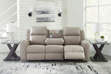 Lavenhorne Pebble Reclining Sofa with Drop Down Table from Ashley - Luna Furniture