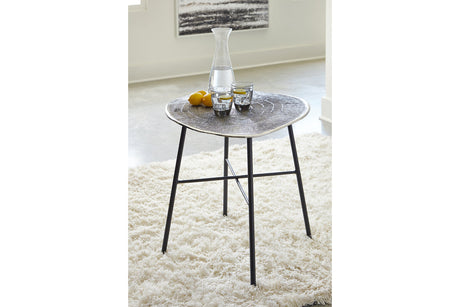 Laverford Chrome/Black End Table from Ashley Furniture - Luna Furniture