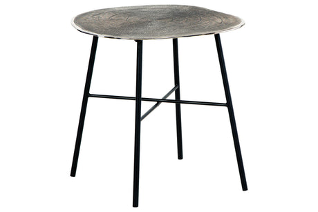 Laverford Chrome/Black End Table from Ashley Furniture - Luna Furniture