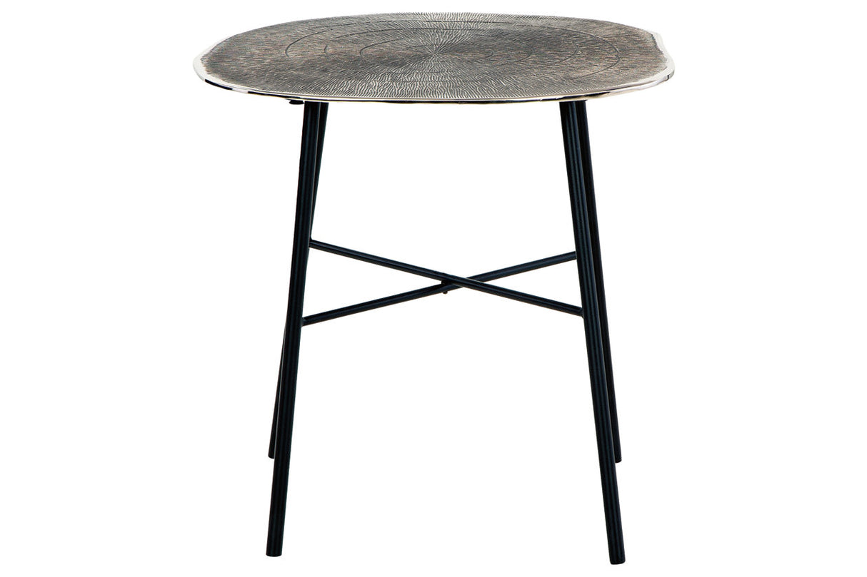 Laverford Chrome/Black End Table from Ashley - Luna Furniture