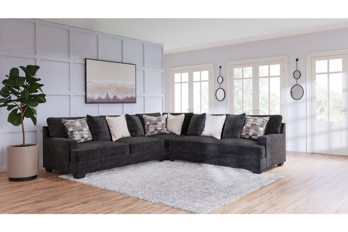Lavernett Charcoal 3-Piece Sectional from Ashley - Luna Furniture