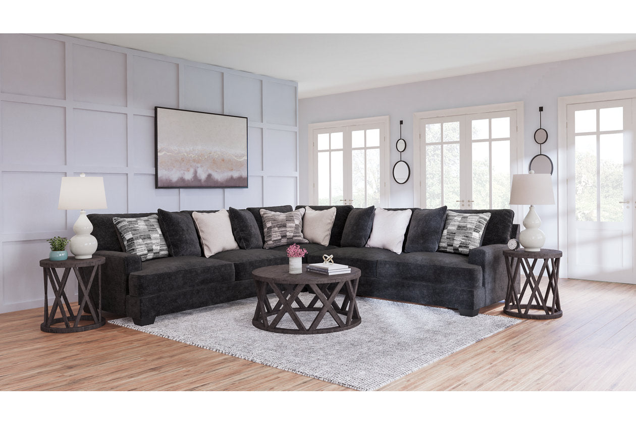 Lavernett Charcoal 3-Piece Sectional – Luna Furniture