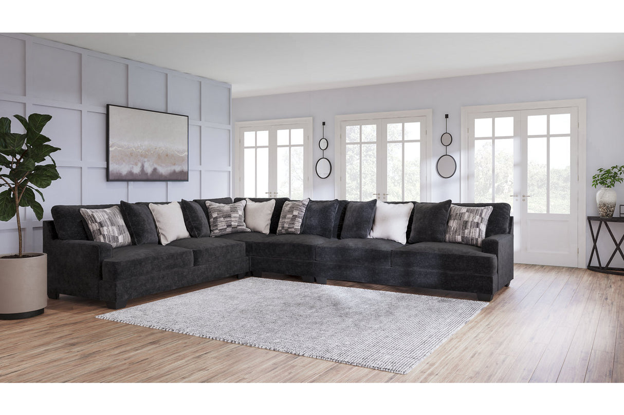 Lavernett Charcoal 4-Piece Sectional from Ashley - Luna Furniture