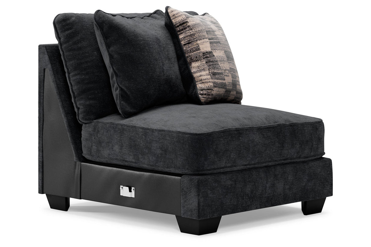 Lavernett Charcoal Armless Chair from Ashley Furniture - Luna Furniture