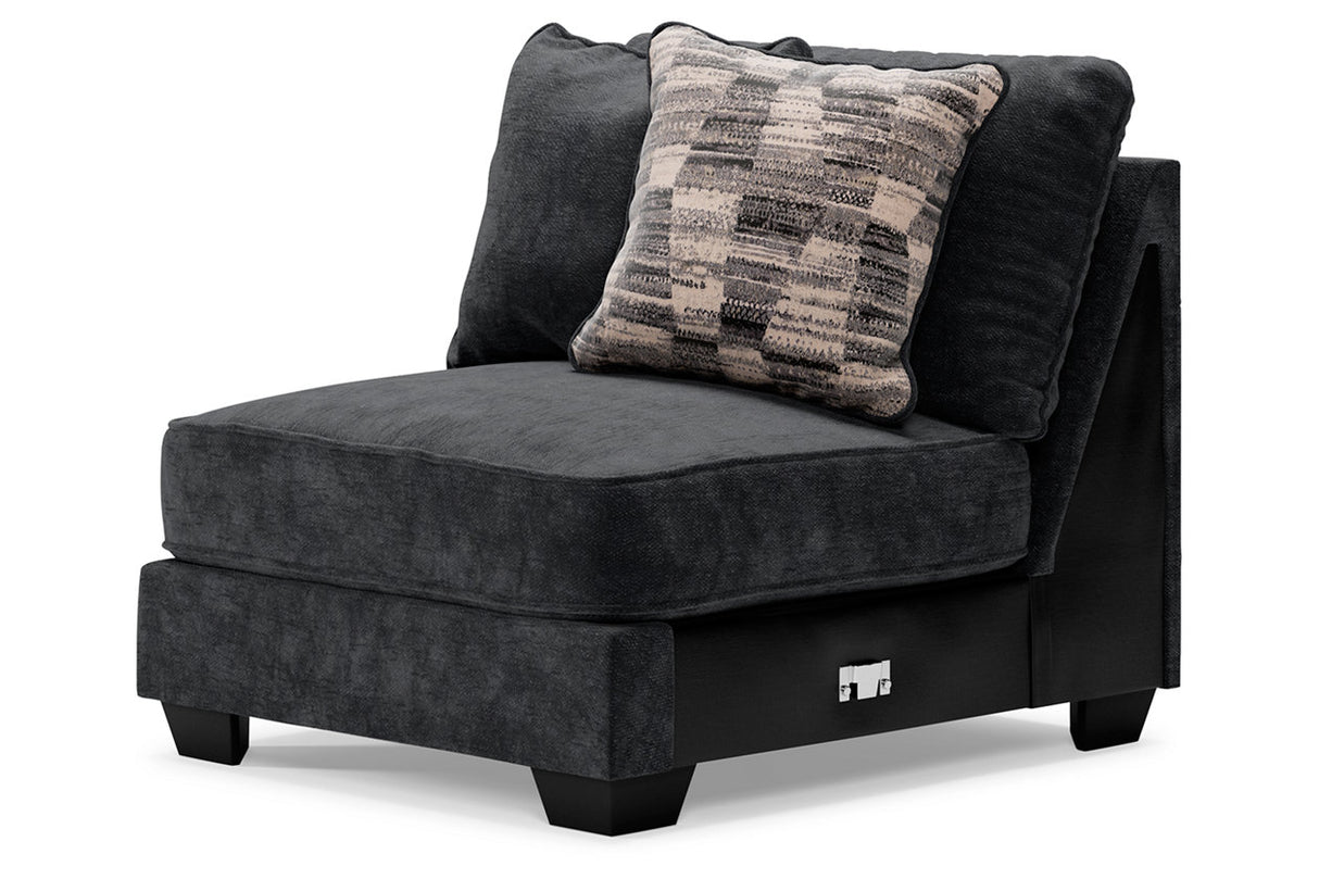 Lavernett Charcoal Armless Chair from Ashley Furniture - Luna Furniture
