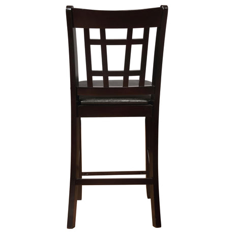 Lavon Black and Espresso Upholstered Counter Height Stools, Set of 2 from Coaster - Luna Furniture