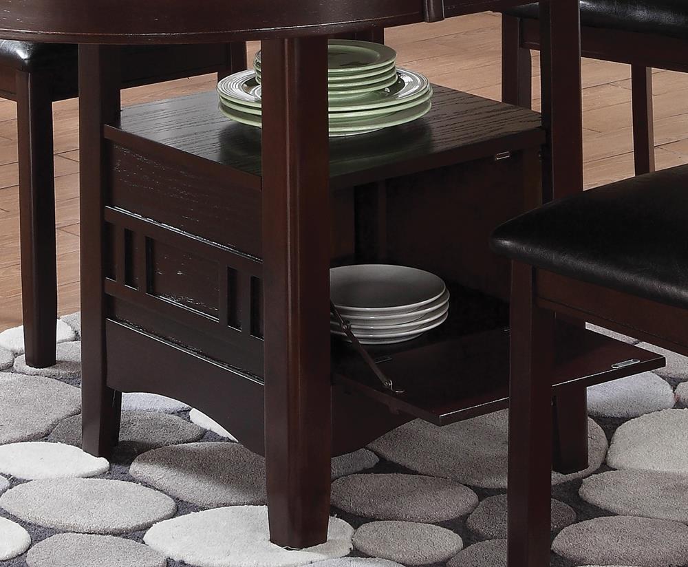 Lavon Espresso Dining Table with Storage from Coaster - Luna Furniture