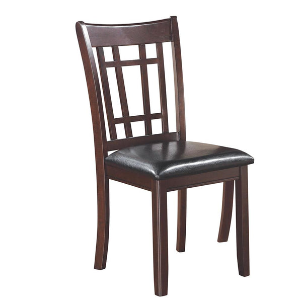 Lavon Espresso and Black Padded Dining Side Chairs, Set of 2
