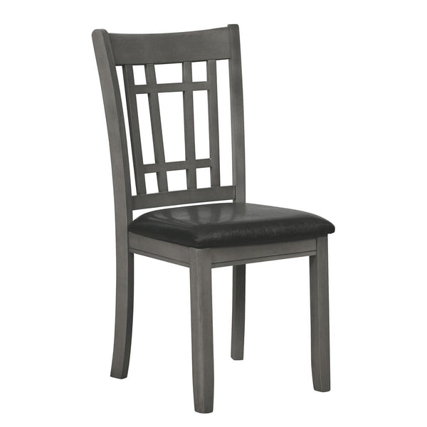 Lavon Espresso and Medium Gray Padded Dining Side Chairs, Set of 2