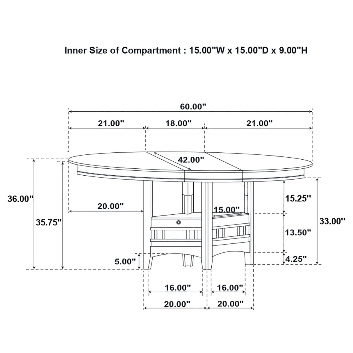 Lavon Light Chestnut and Espresso 5-Piece Counter Height Dining Set from Coaster - Luna Furniture