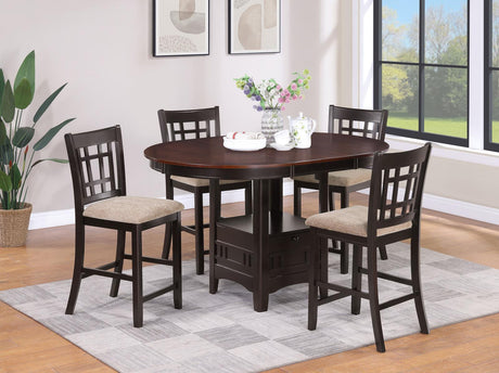 Lavon Light Chestnut and Espresso 5-Piece Counter Height Dining Set from Coaster - Luna Furniture