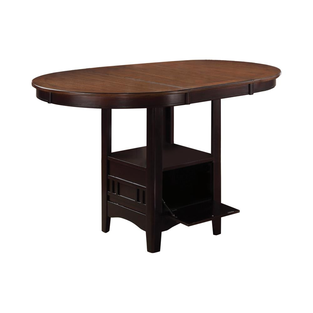 Lavon Light Chestnut and Espresso Oval Counter Height Table from Coaster - Luna Furniture